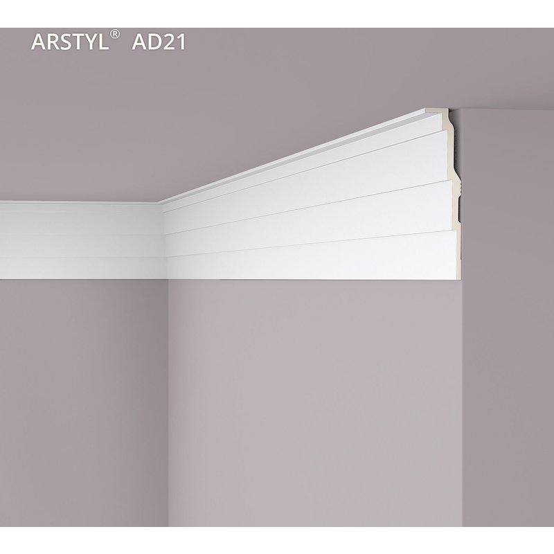 Corniche NMC AD21 ARSTYL Noel Marquet Moulure décorative Corniche de plafond design moderne blanc 2 m