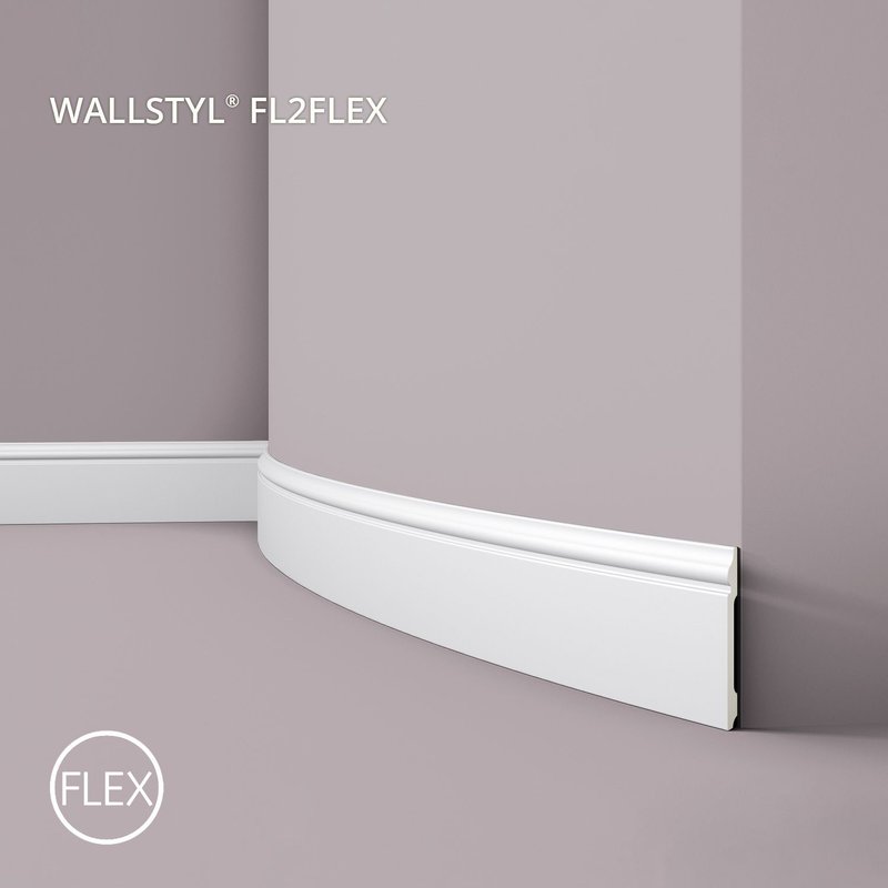 Plinthe NMC FL2 Flex WALLSTYL Noel Marquet Moulure décorative flexible design intemporel classique blanc 2 m