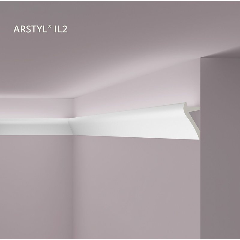 Corniche NMC IL2 ARSTYL Noel Marquet Moulure décorative Corniche de plafond Éclairage indirect design moderne blanc 2 m