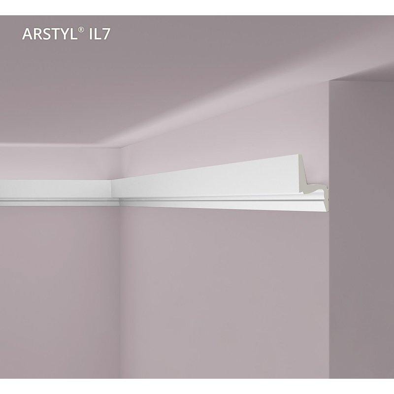 Corniche NMC IL7 MEMORY ARSTYL Noel Marquet Moulure décorative Corniche de plafond Éclairage indirect design moderne blanc 2 m
