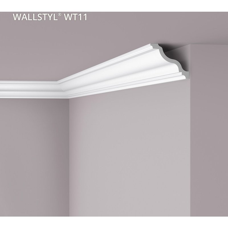 Corniche NMC WT11 WALLSTYL Noel Marquet Moulure décorative Corniche de plafond design intemporel classique blanc 2 m
