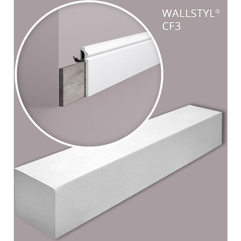 NMC CF3-box WALLSTYL Noel Marquet 1 carton 19 pièces Moulure couvrante Moulure décorative design moderne blanc 38 m