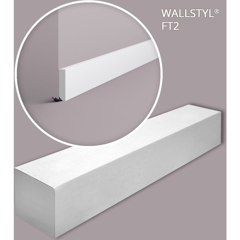 NMC FT2-box WALLSTYL Noel Marquet 1 carton 17 pièces Plinthe Moulure frise design moderne blanc 34 m