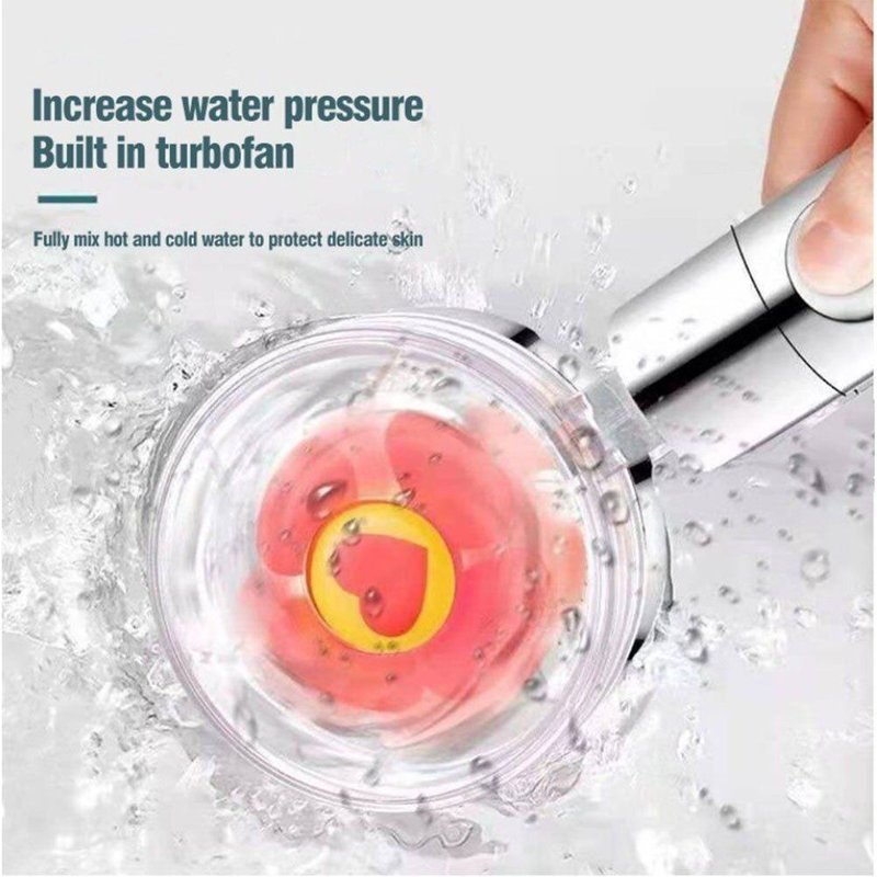 Pomme de douche à économie d'eau haute pression, pommeau de douche à pulvérisation rotative à 360 degrés avec filtre Turbo pressurisé