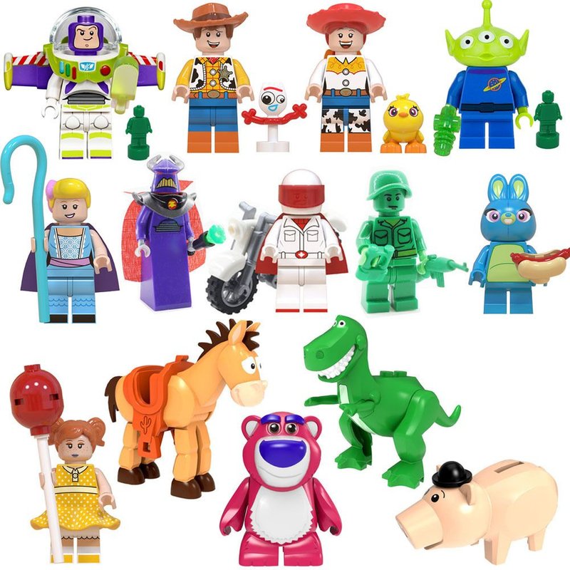 14 Pièces Toy Story Mini figurines Sheriff Woody Pride Jessie Briques Poupée Jouet Pour Enfant