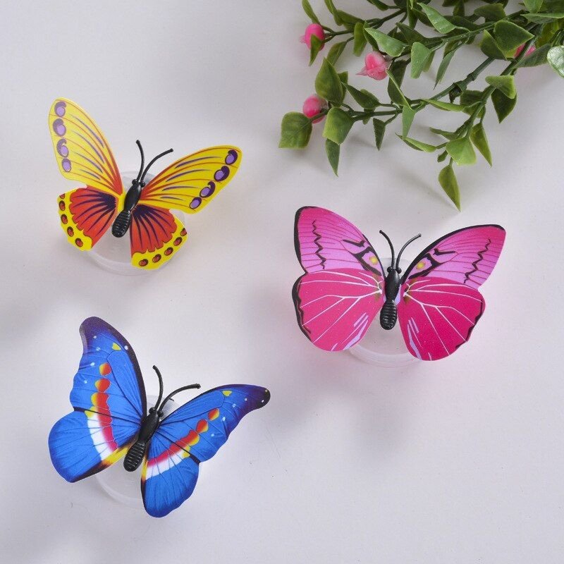 Veilleuses Led Colorées En Forme De Papillon, Applique Murale, Décoration Pour Chambre D'enfants, Lampe Décorative Durable Et Économe En Énergie