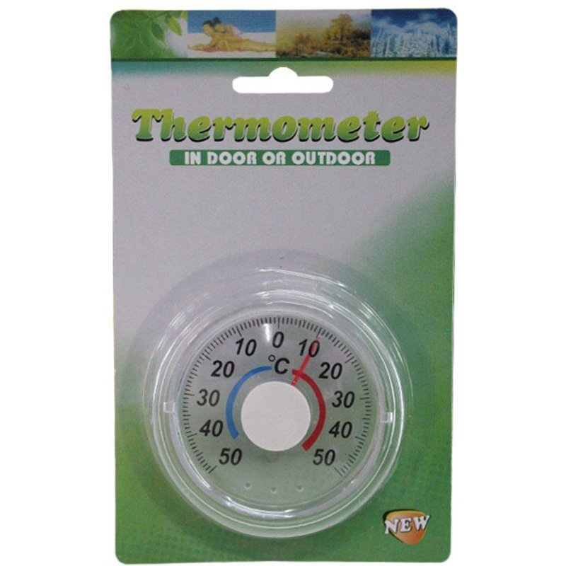 Thermomètre rond auto-adhésif de haute précision pour fenêtre mur intérieur extérieur serre jardin maison