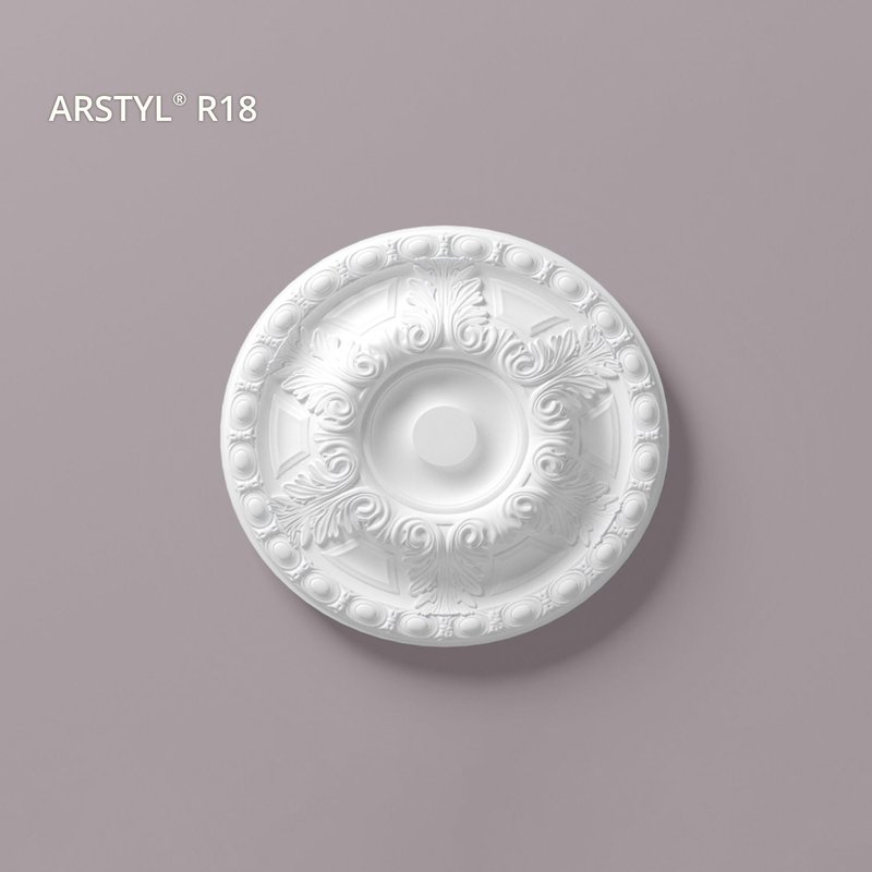 Rosace NMC R18 ARSTYL Noel Marquet Élement décorative design intemporel classique blanc diamètre 60 cm