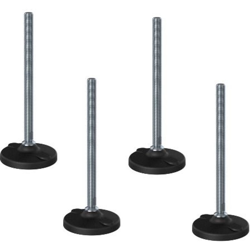 Stainless levelling foot M16x230x100mm plastic base with holes1500kg - Set of 4