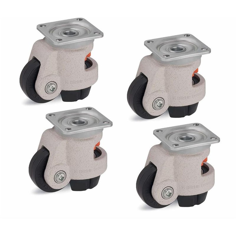 Set of 4 - Levelling Castor 63mm Wheel Blickle Castor 500kg Capacity HRP-POA 63G