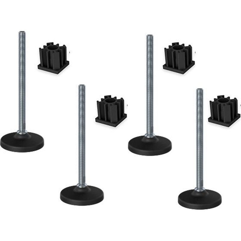 Stainless levelling feet 16x230 plastic base + inserts 40x40x16 2.0mm - 4 pcs