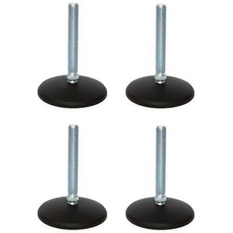 M16x200 Zinc plated levelling foot 80mm plastic base 900kg - Set of 4