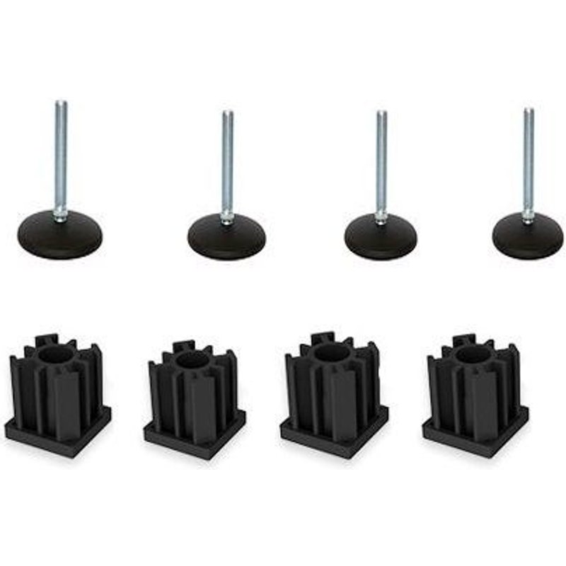 M10x90 zinc foot with 100mm, base + inserts 40x40x1.5mm -Set of 4