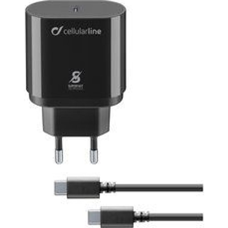 Caricabatterie USB Cellular Line Super Fast Charger Kit 25W USB C to Type C