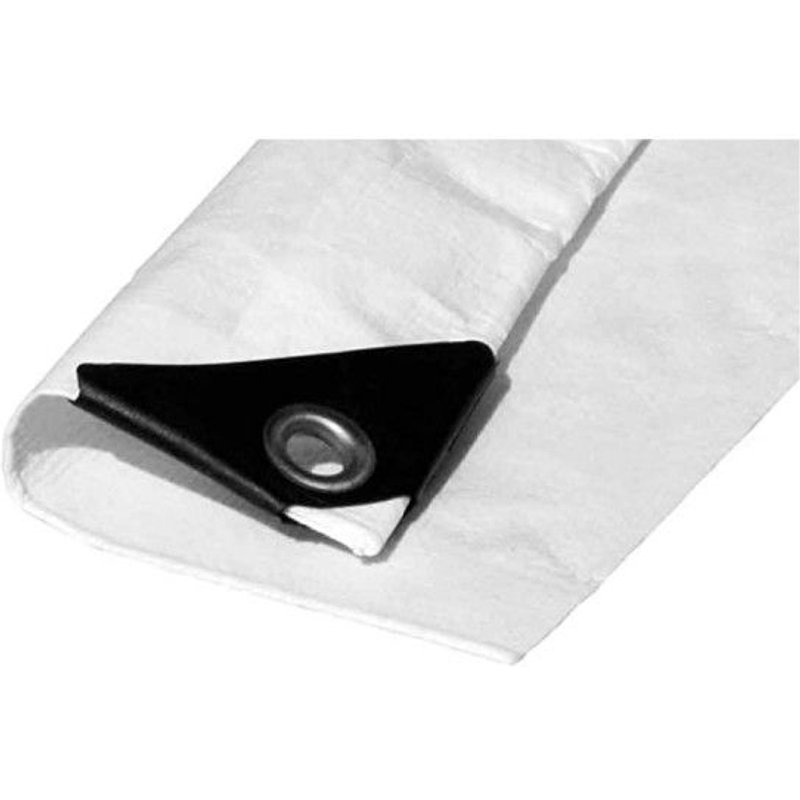 Bâche de protection EDM Blanc - ¿illets métal - 90 g/m2 - 4 x 5 m