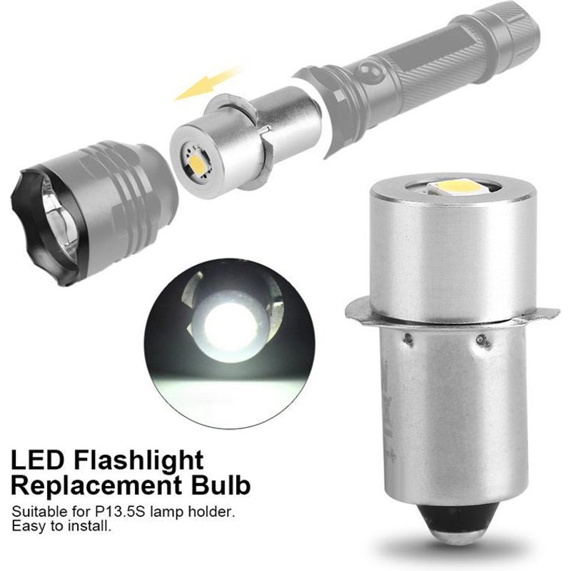 Ampoule de lampe de poche LED du dessus 1W P13.5S, 100 110LM 2700 7000K ampoule de rechange lampe de torche lampe de travail d'urgence