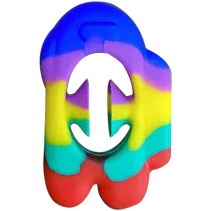 Ventouse En Silicone De Camouflage Pops, Jouet Anti-Stress En Forme De Cercle Arc-En-Ciel