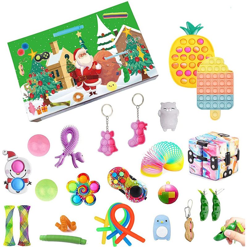 Calendrier De L'Avent De Noël Pour Enfant, Jouets Anti-Stress, Main, Soulagement De La Pression, Contrôleur De Tableau