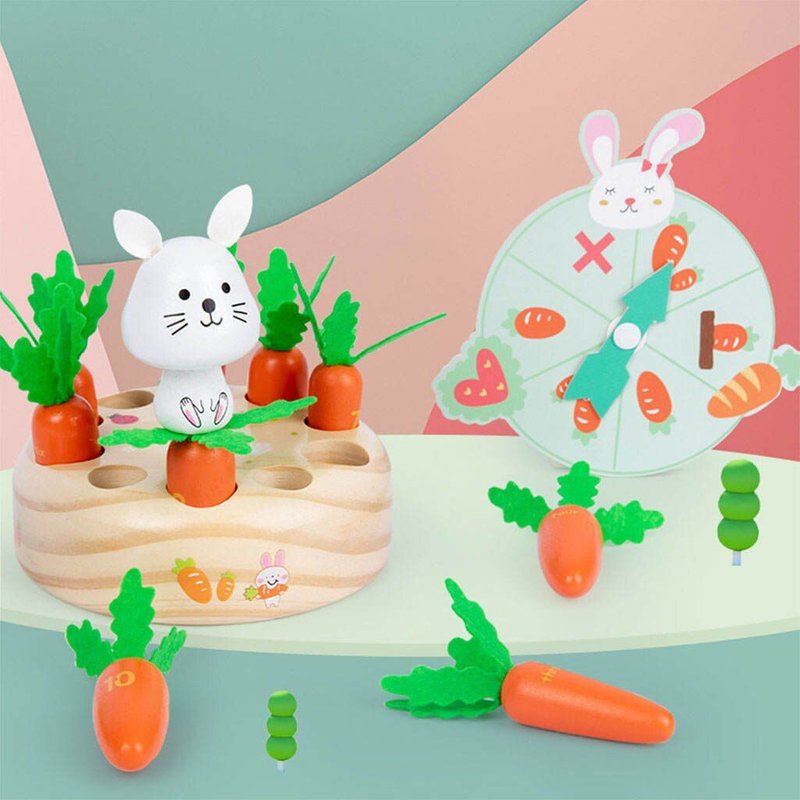 Plateau De Jeu De La Récolte Des Carottes, Plateau Éducatif Magnétique Avec Pôles Magnétiques, Jouets En Bois Pour Anniversaire, Garçons Et Filles De 1, 2, 3 Et 4 Ans