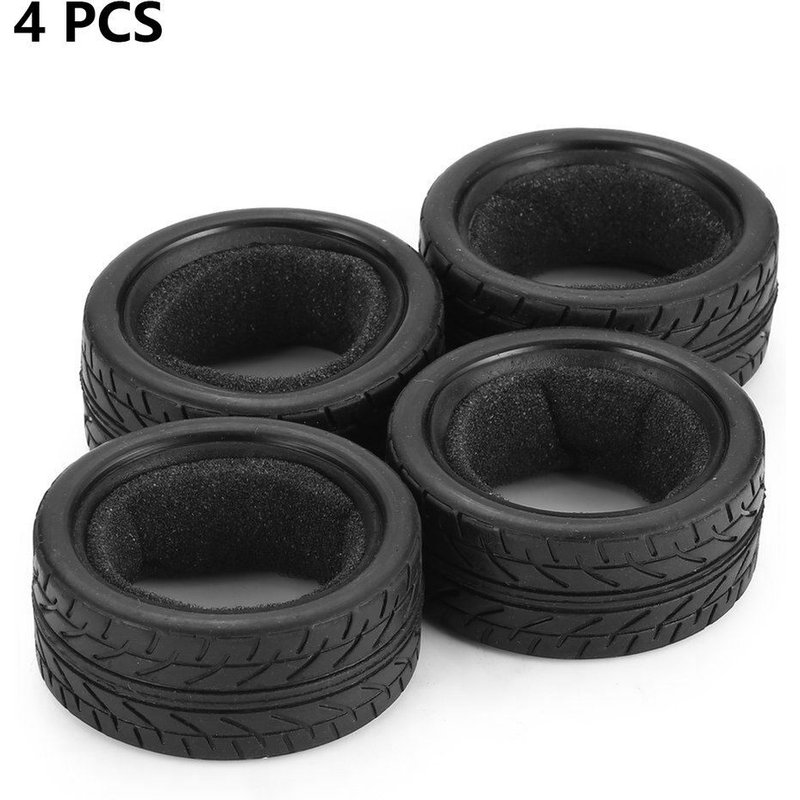 Pneus de voiture radiocommandés à Grain moyen, en caoutchouc, pour roues de course Traxxas HPI Kyosho HSP, 1/10, 4 pièces