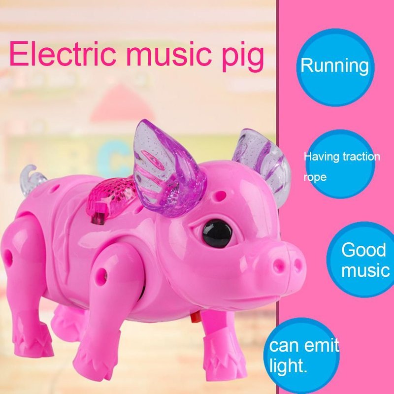 Robot Électronique Pour Enfants, Jouet Interactif, Cochon Lumineux Musical, Chant, Marche Électrique, Avec Laisse, Cadeau D'Anniversaire
