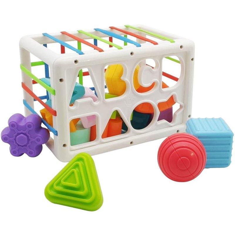 Jouets De Tri De Forme Pour Bébé, Bac Sensoriel Coloré Et Blocs, Jouets D'Apprentissage De Forme Sensorielle Pour Garçons Et Filles De 1 An