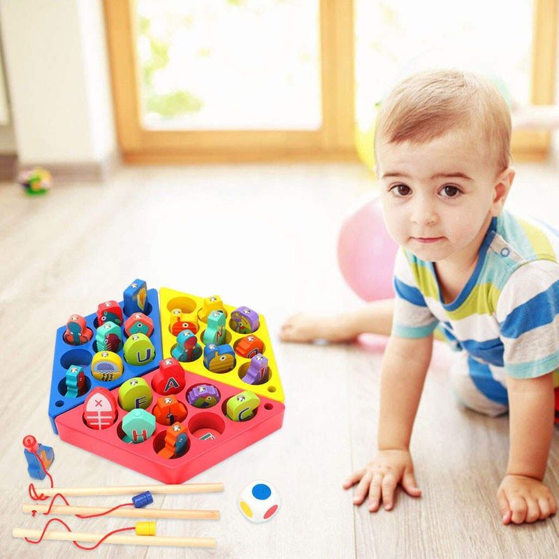 Jouet De PĂȘche MagnĂ©tique Avec Canne Ă PĂȘche, Jouets Ăducatifs PrĂ©coces Pour Filles Et Garçons