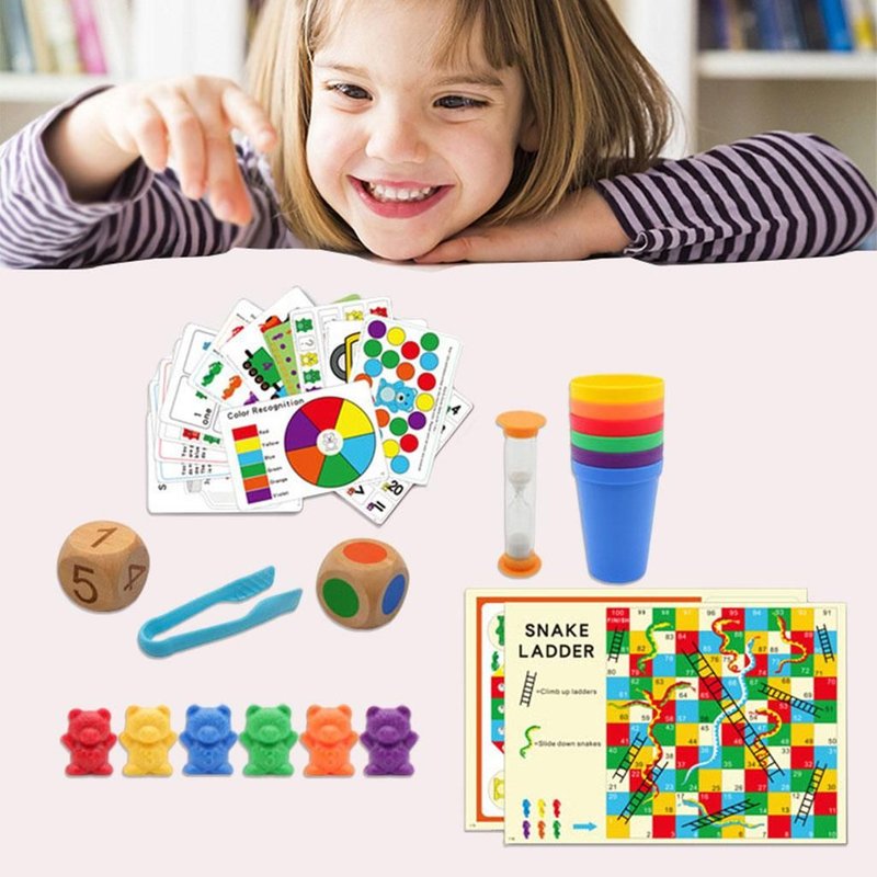 Jeu De Comptage Ours Pour Enfants, Ensemble De Jeu Assorti, Jouet Éducatif Montessori Pour Garçons Et Filles