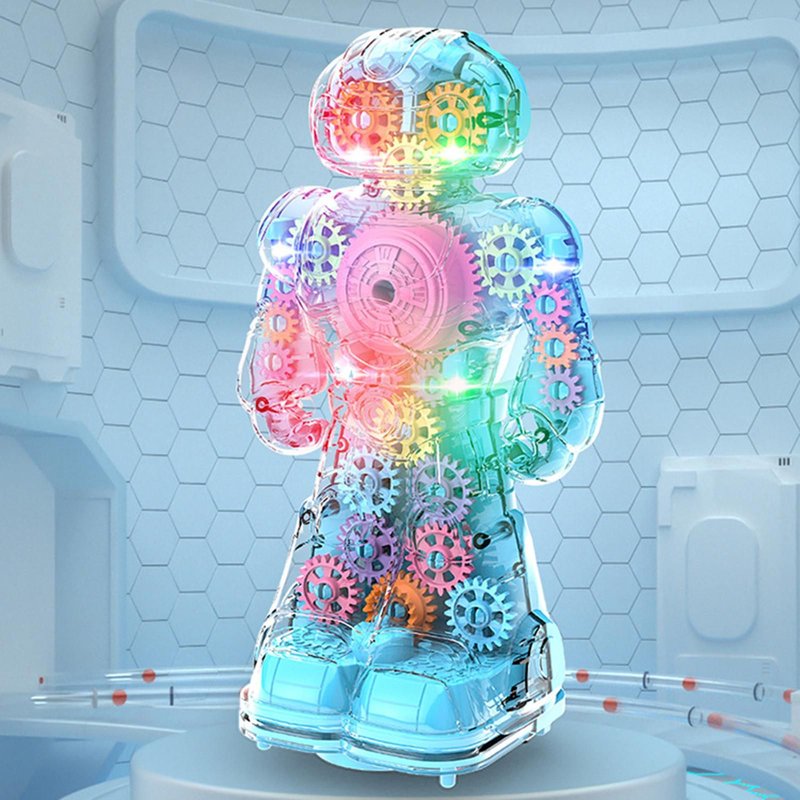 Jouet Robot À Engrenage Électrique Coloré, Équipement Transparent, Avec Musique De Marche/Jouet Léger, Motricité, Jouets Électriques