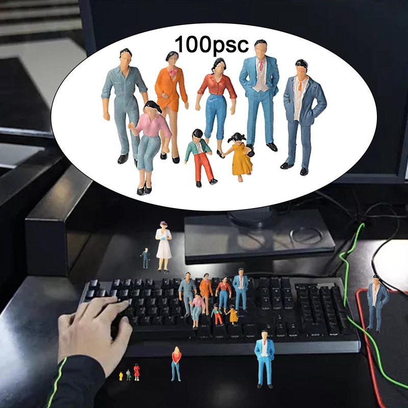 Figurines En Plastique Peintes À La Main, Scènes De Table De Sable, Petites Poses Assorties, Modèle De Jouets, Trains, Personnes, Diorama, Poupées Décoratives