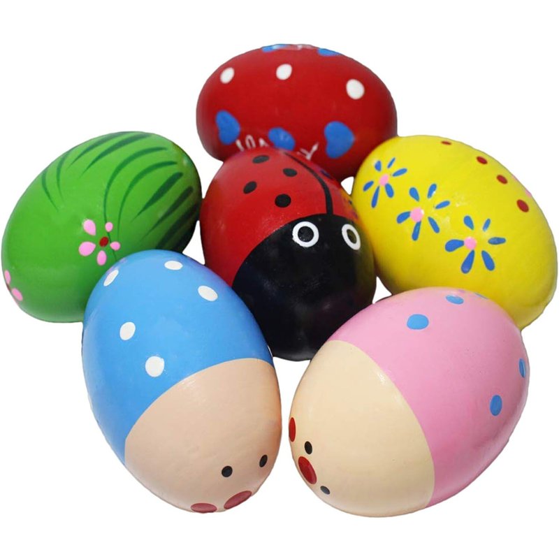 Oeuf Musical En Bois De Pâques Pour Enfants, Jouet En Forme De Maracas, Shaker, Sécurisé