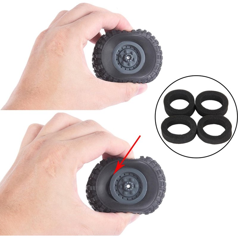 Mousse De Remplacement Pour Pneus, 4 Pièces, 65mm, Pour Wpl Mn 1:14 1:12 Rc