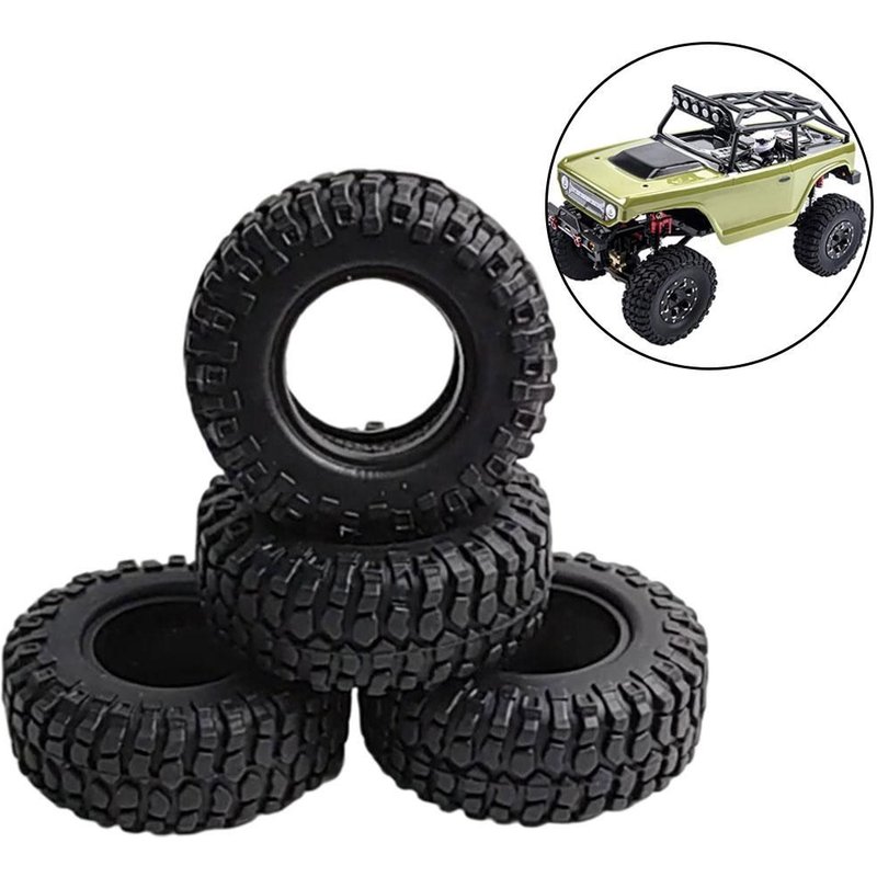 Pièces De Mise À Niveau En Caoutchouc Pour Pneus Rc, 4 Pièces De 1/24 Pouces Pour Axial Scx24 Axi00002 Scx24 Axi90081 Chenille De Voiture, Accessoires De Bricolage, 1.9