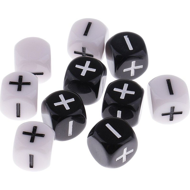 10 Pièces Moins + Plus Dés D6 Pour Matériel D'Enseignement De Classe 1.6cm