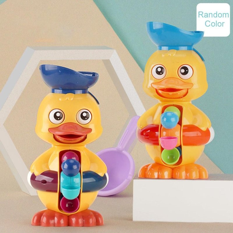 Jouets De Bain Douche Pour Enfants, Mignon Canard Jaune Roue À Eau, Jouets Robinet Bain Pour Bébé