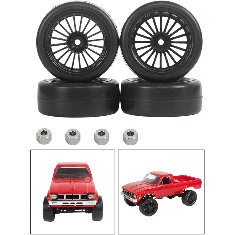 Pièces De Rechange De Pneus De Roue De Voiture Rc En Plastique, Pour Modèle De Camion Buggy Wpl B14 B24 C14 C24 C34 C44 1/16, Pièces De Bricolage, 4 Paquets