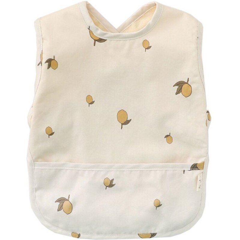 Bavoir En Tissu Imperméable Pour Bébé, Avec Sac À Poche, Sans Manches, Tablier Lavable, Blouse D'Alimentation Pour Tout-Petit, G99c