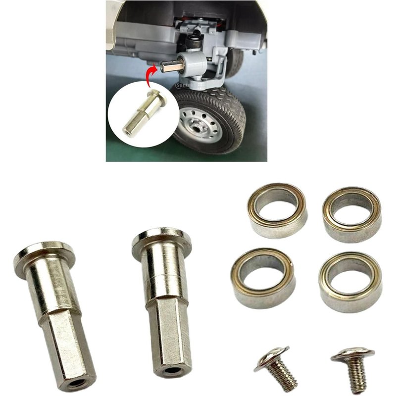 Essieu De Roue Avant En Alliage Avec Roulement, 2 Pièces, Pneus Pour 1:10 Wpl D12, Modèle Buggy À Chenilles, Pièces De Rechange De Voiture