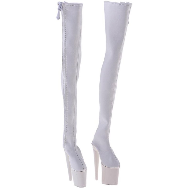 Chaussures En Cuir Pu Pour Femmes, 12 Pouces, Bottes Longues À Talons Hauts Au-Dessus Du Genou, Modèle Adapté, 3 Couleurs, 1/6