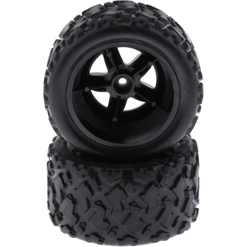 Pneus En Plastique Noir Pour Roues De Voiture Rc, 2 Pièces, Pièce De Rechange De Rechange