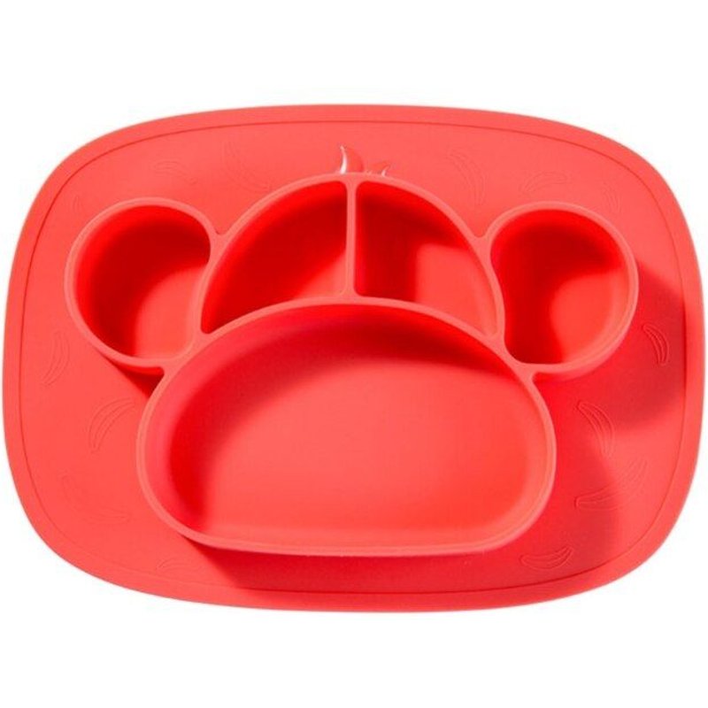 Bol À Ventouse Pour Bébé, Assiette Divisée Pour Nourrissons, Apprentissage De L'Alimentation, Non Toxique, Silicone Sans Bpa, Couleur Unie, Bol Mignon G99c