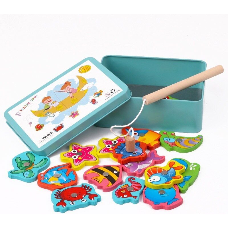 Jeu De Pêche Magnétique En Bois Pour Bébé, Jouets Éducatifs, 7 À 15 Pièces