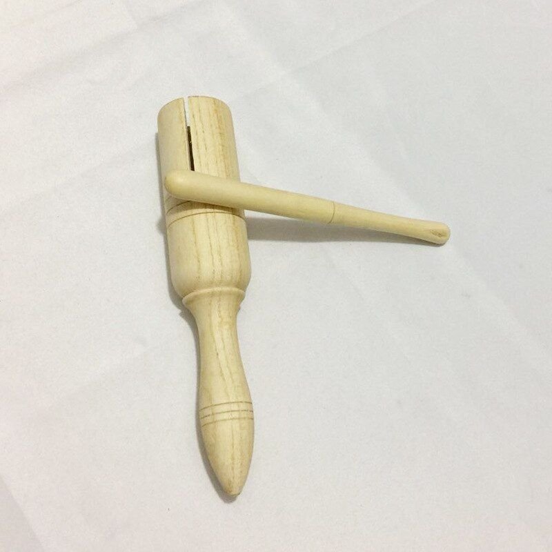 Instrument De Musique En Bois Pour Enfants, Jouets Pour Enfants, Tube Sonore, Petit Cylindre De Percussion À Anneau À Filetage Unique, Croak Frog Barrel