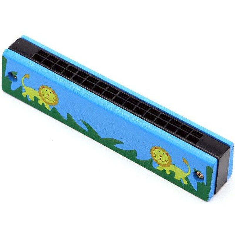 Harmonica En Bois Pour Enfants, Jouets, Instruments De Musique 16 Trous, Double Rangée, Dessin Animé, Couleur, Bouche De Vent, Jouet Pour Bébé