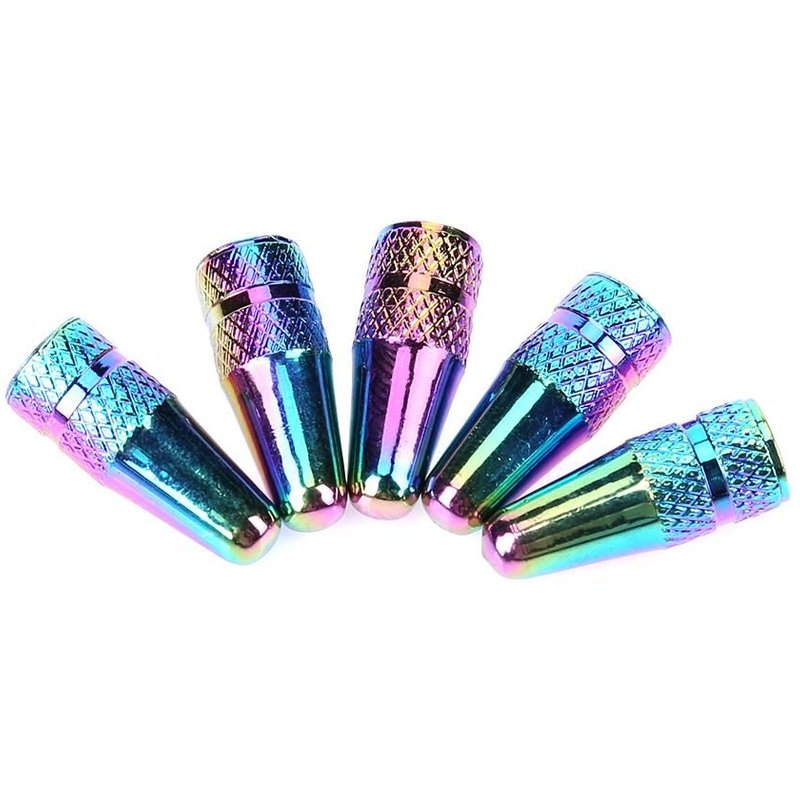 Bouchons De Valve Haute Pression En Aluminium, Couleur Arc-En-Ciel, 5 Pièces, Pour Valves Presta, Jante De Roue De Vtt, Tige De Pneu, Accessoires De Vélo