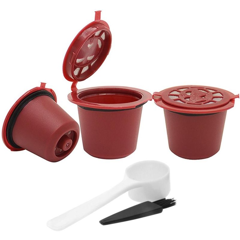 Capsules De Café Réutilisables, Machine À Café, Filtre Pour Nescafé, Porte-Tasse Rechargeable, Passoire Pour Nespresso, 3 Pièces