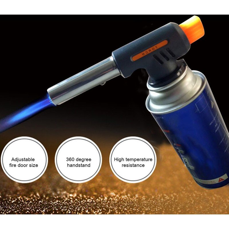 Torche Portable À Gaz Butane Réglable, Briquet D'Allumage De Flamme De Pique-Nique Pour Camping En Plein Air, Cuisine, Chauffage, Soudage Au Barbecue