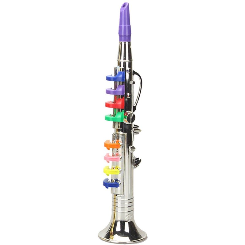 Saxophone Trompette Clarinette Pour Enfants, Cadeau, Jouets Musicaux, Outil De Jeu De Musique, Instrument De Simulation Avec 8 Touches Colorées