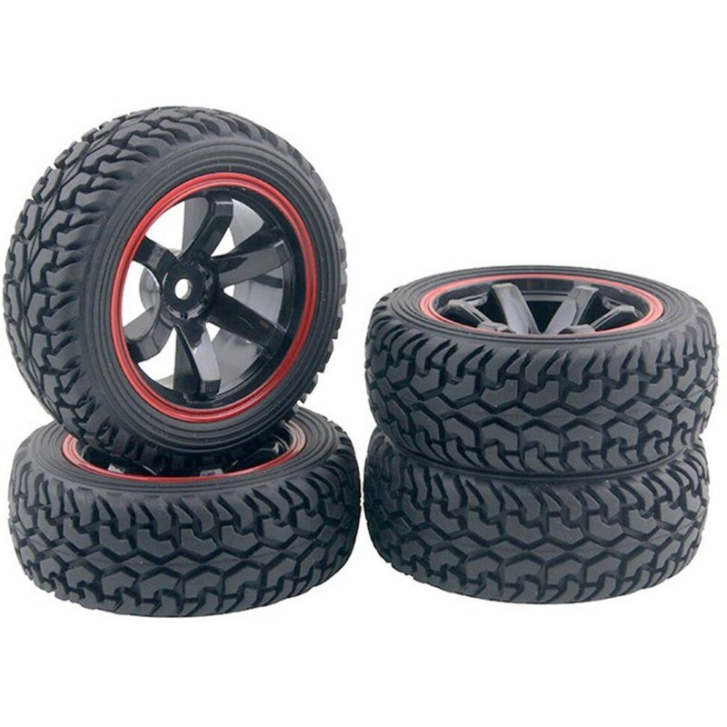 Roues En Caoutchouc, Pneus Hexagonaux De 12mm, Pièces De Rechange Pour Buggy 144001 124018 124019, Lot De 4