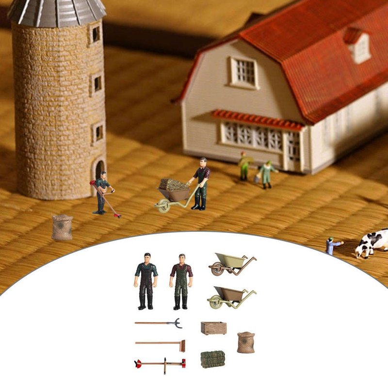 Simulation D'Accessoires Agricoles, Décoration De Gâteau De Bureau, Ensemble De Jeu De Figurines De Ferme, Figurine Humaine, Accessoire Paysage Pour Enfants